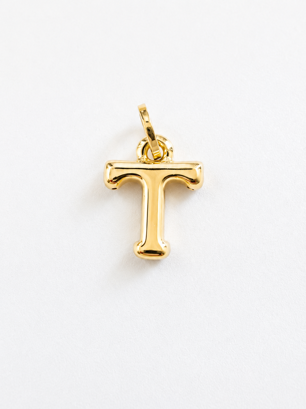 18K Solid Gold Initial “T” Pendant