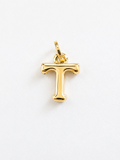 18K Solid Gold Initial “T” Pendant