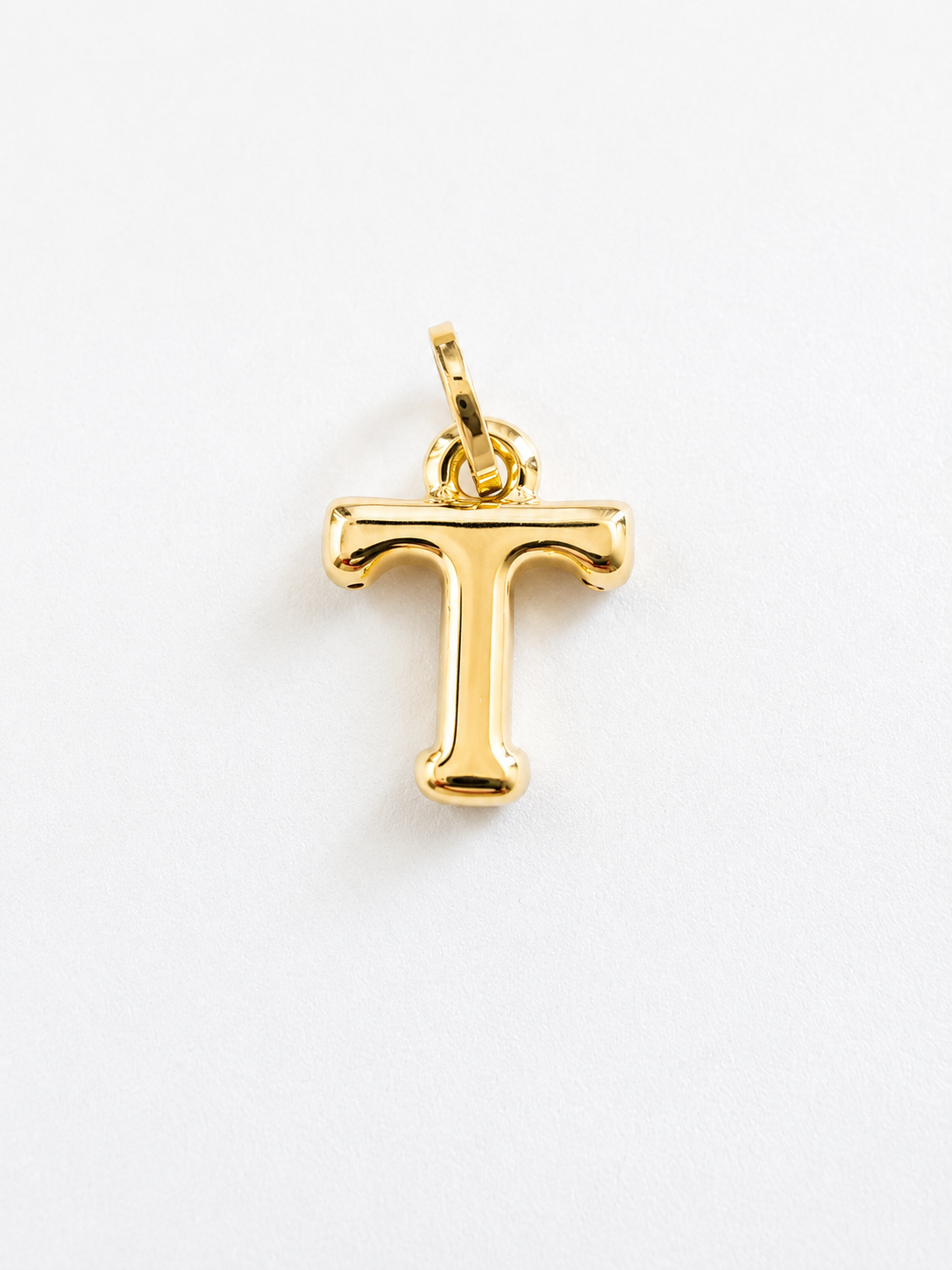18K Solid Gold Initial “T” Pendant