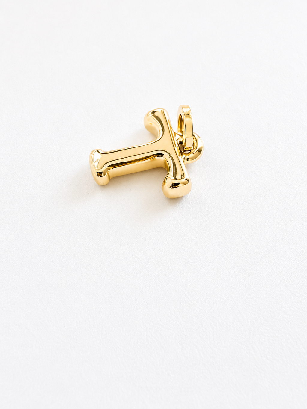 18K Solid Gold Initial “T” Pendant
