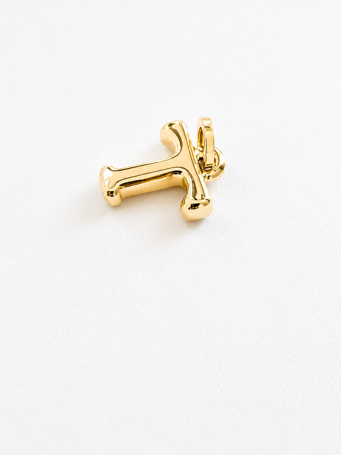 18K Solid Gold Initial “T” Pendant