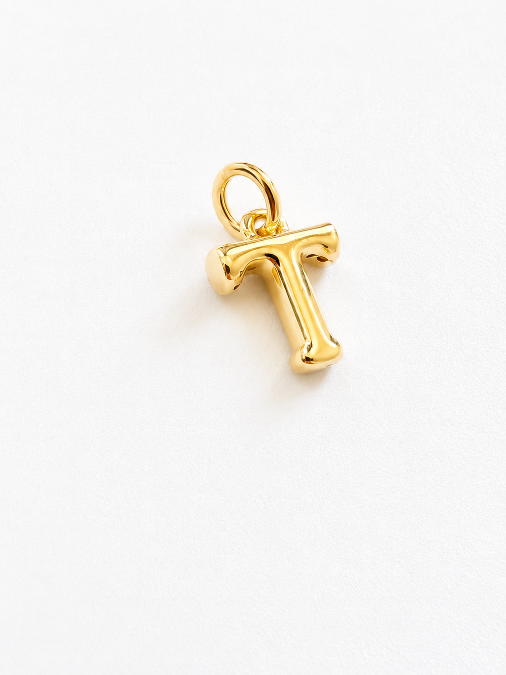 18K Solid Gold Initial “T” Pendant
