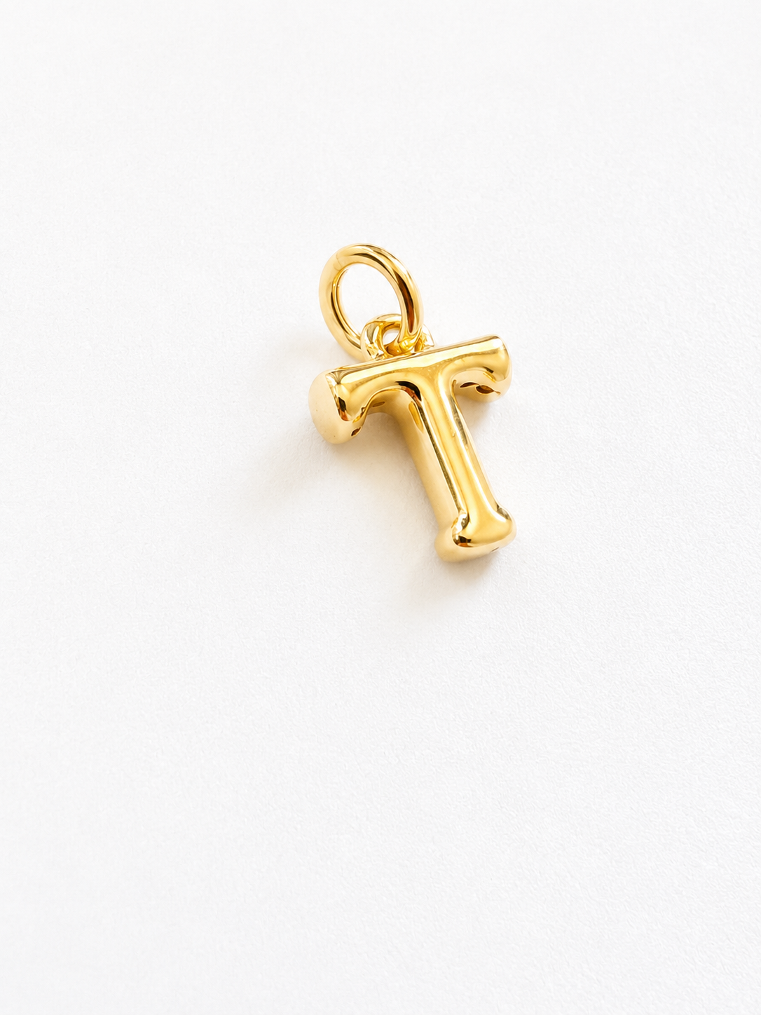 18K Solid Gold Initial “T” Pendant