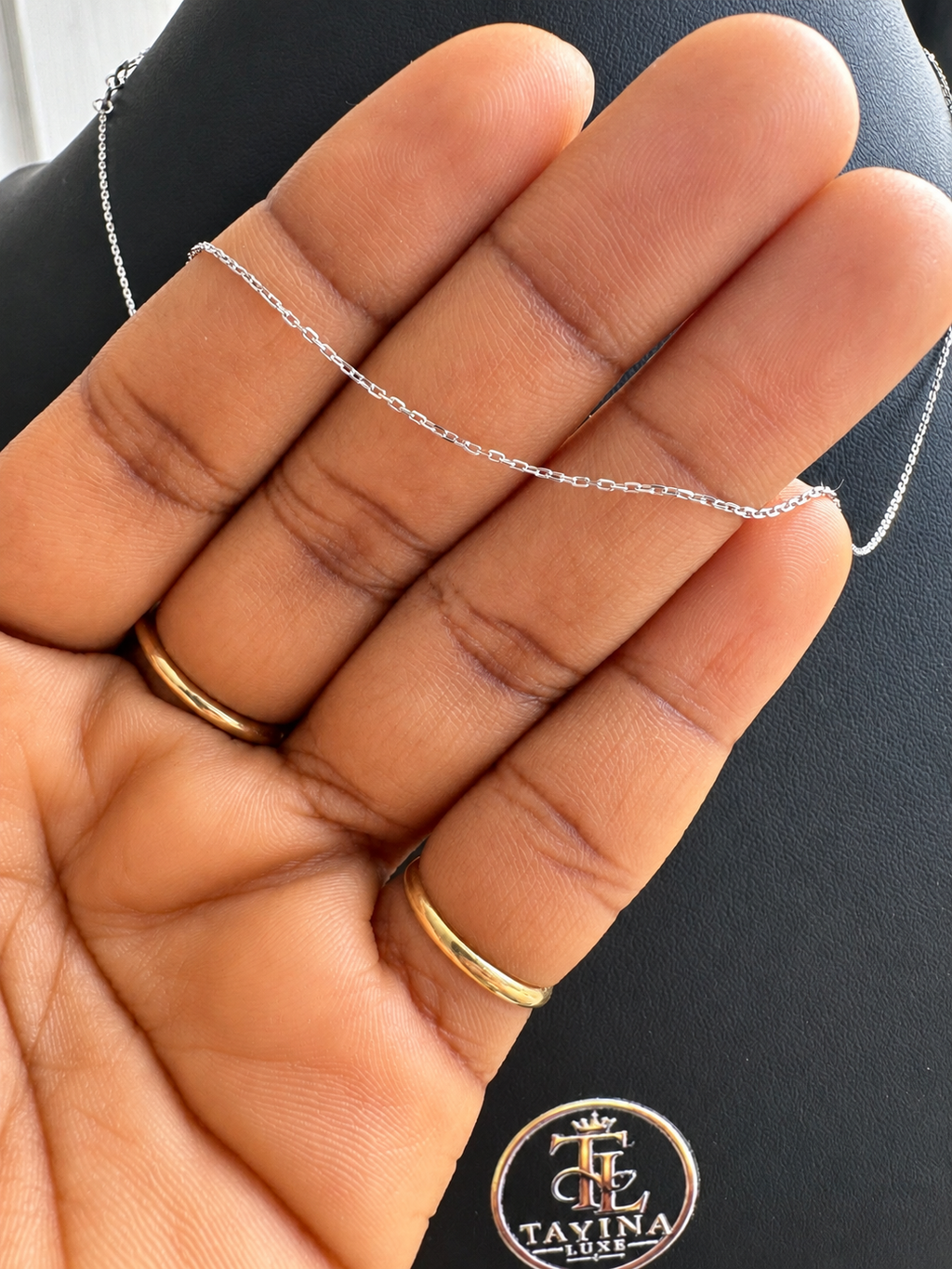 18K Classic White Gold Cable Chain Necklace