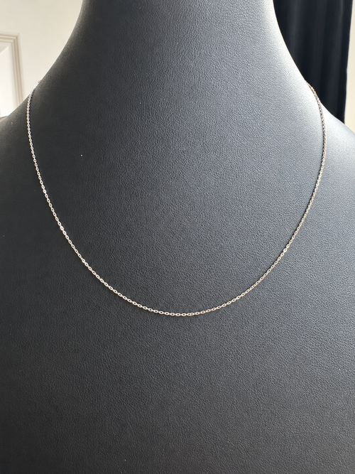 18K Classic White Gold Cable Chain Necklace