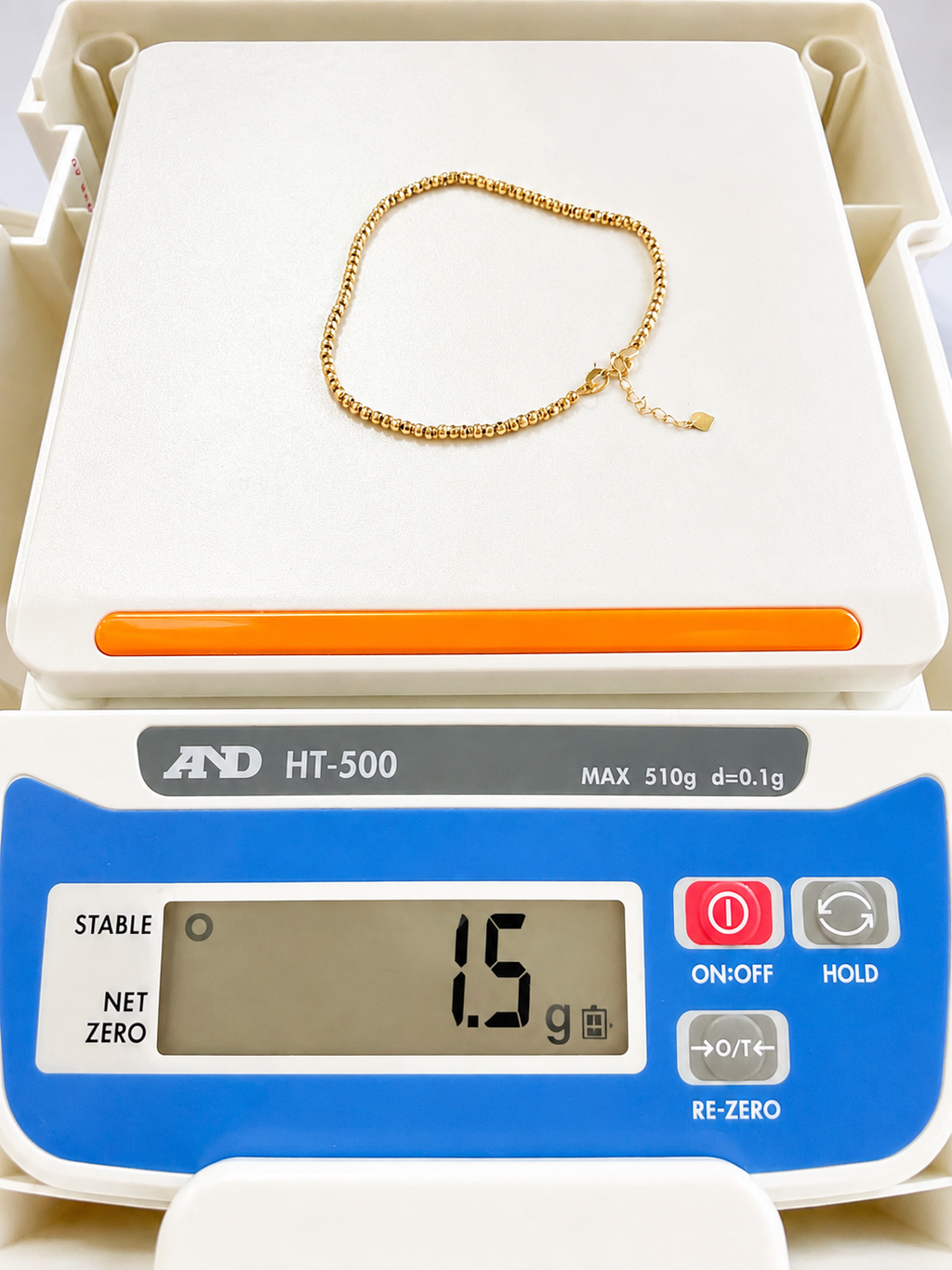 18K Solid Gold Diamond-Cut Beaded Bracelet (small)