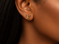 18K Solid Gold LV-Inspired Stud Earrings
