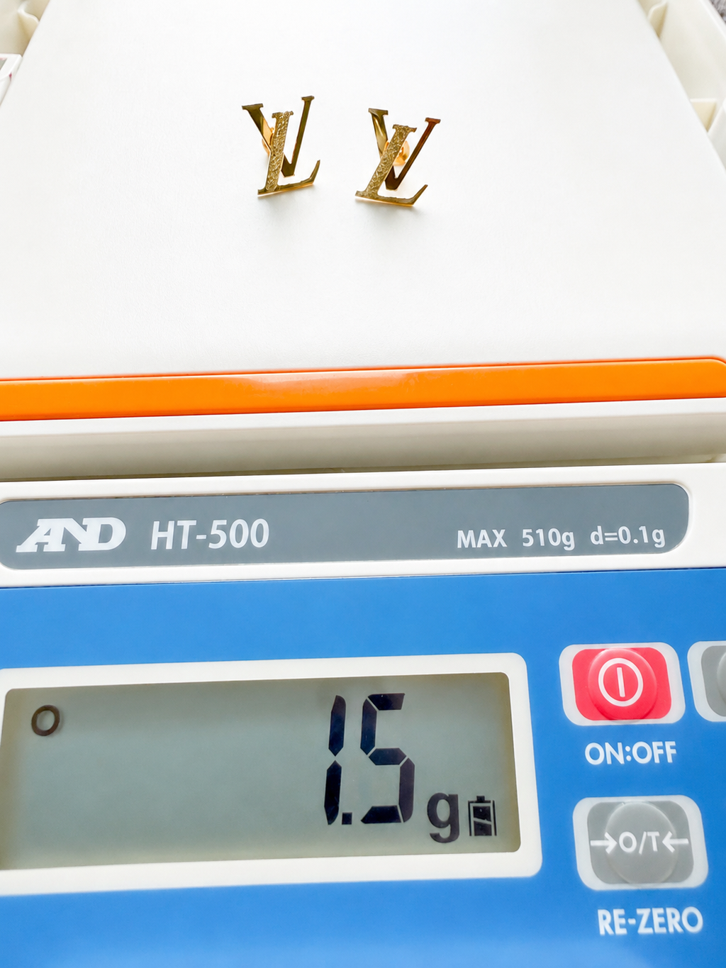 18K Solid Gold LV-Inspired Stud Earrings