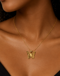 18K Solid Gold Butterfly Pendant