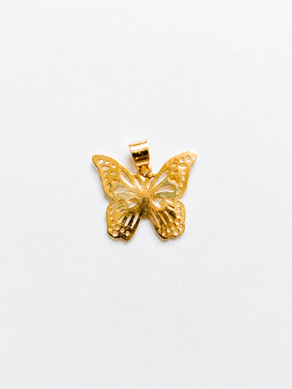 18K Solid Gold Butterfly Pendant