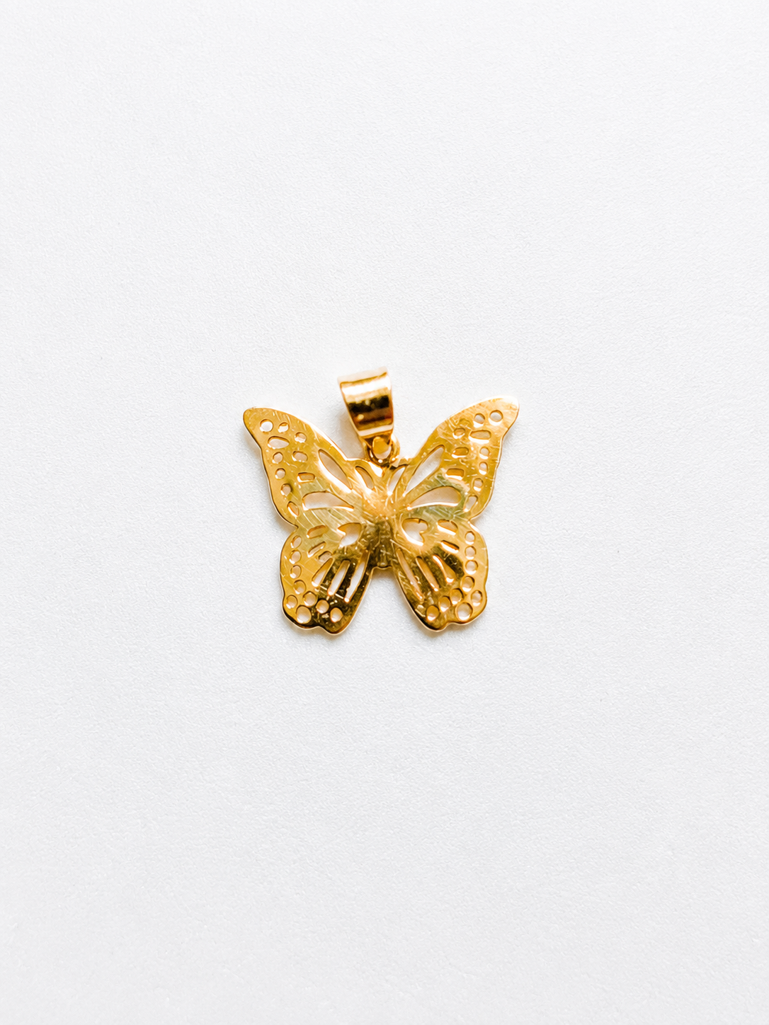 18K Solid Gold Butterfly Pendant