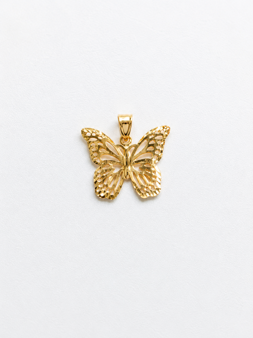 18K Solid Gold Butterfly Pendant