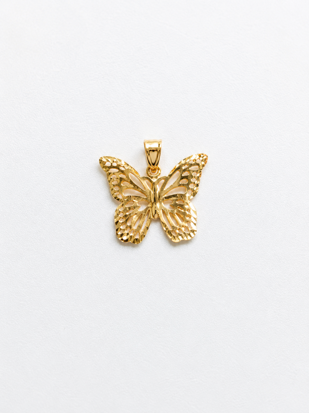 18K Solid Gold Butterfly Pendant
