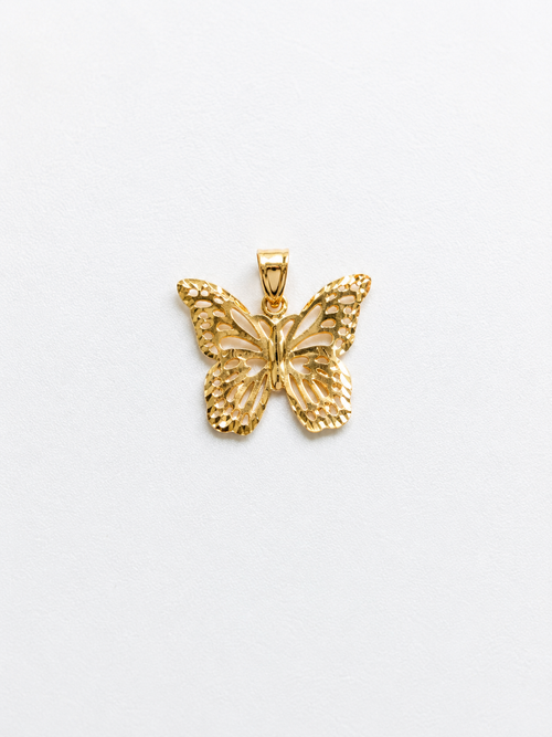 18K Solid Gold Butterfly Pendant