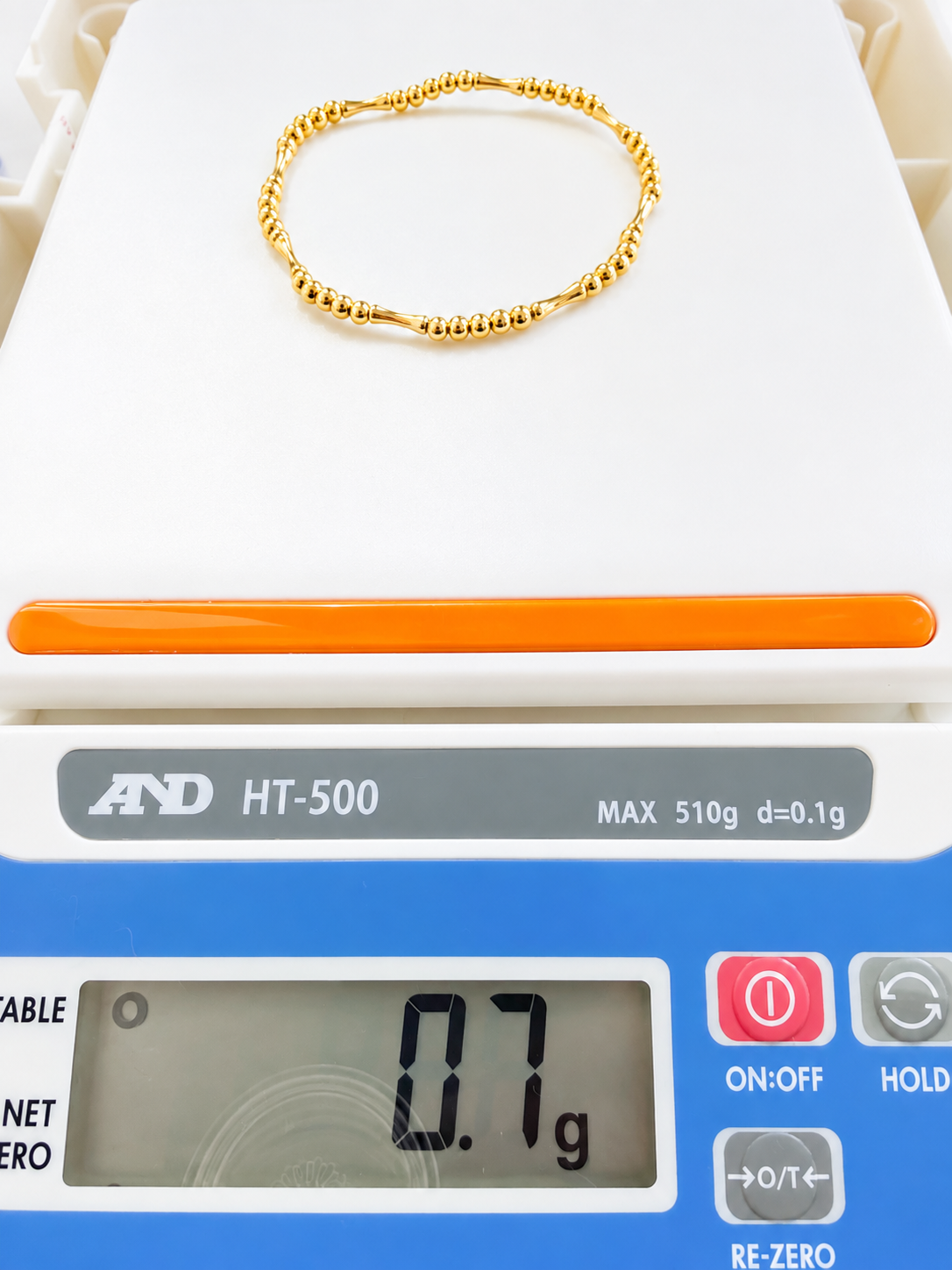 18K Solid Gold Beaded Bracelet