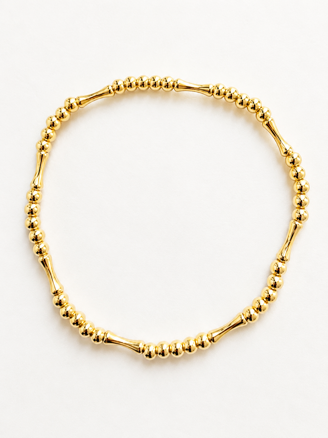 18K Solid Gold Beaded Bracelet