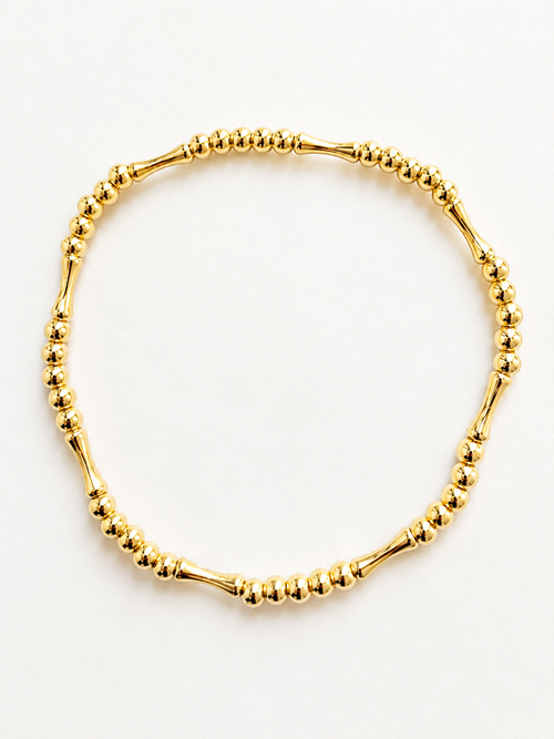 18K Solid Gold Beaded Bracelet