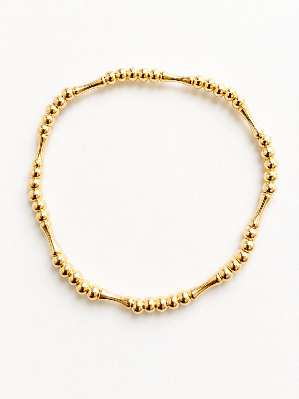 18K Solid Gold Beaded Bracelet