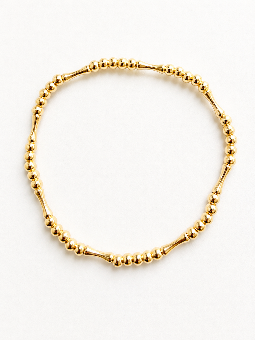 18K Solid Gold Beaded Bracelet