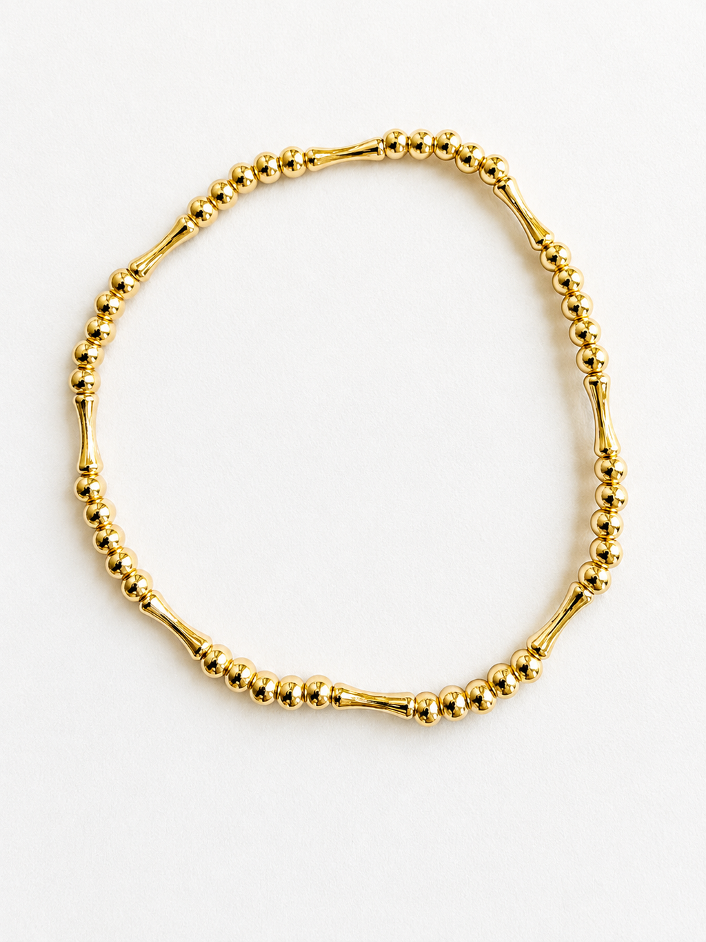 18K Solid Gold Beaded Bracelet