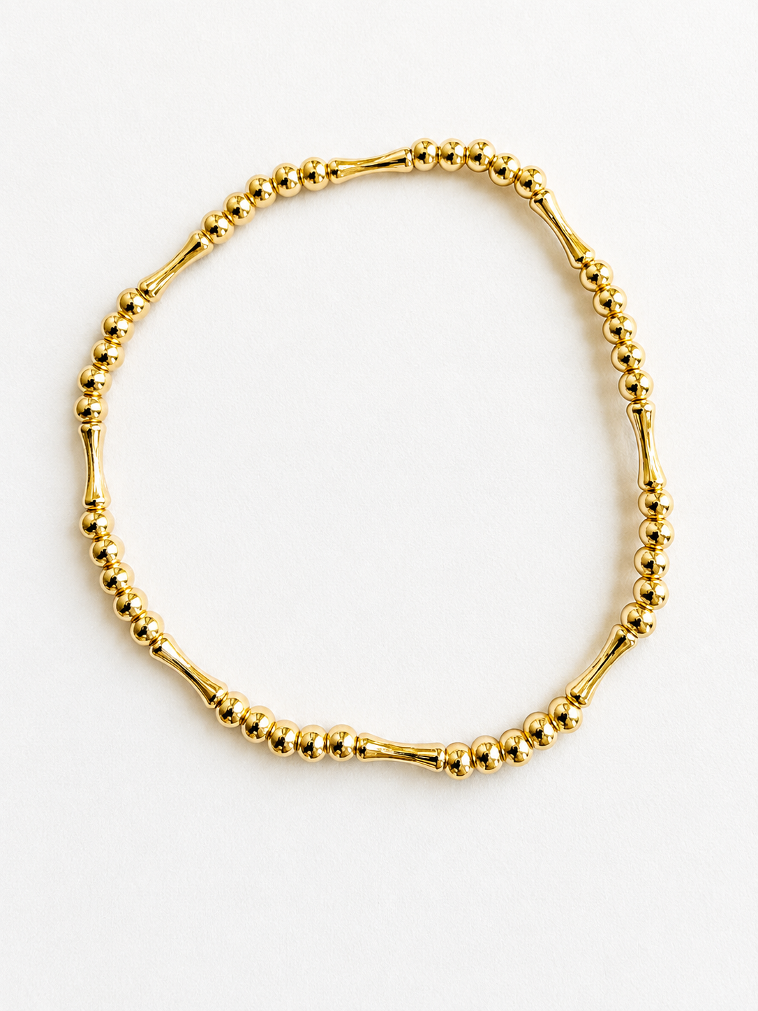 18K Solid Gold Beaded Bracelet