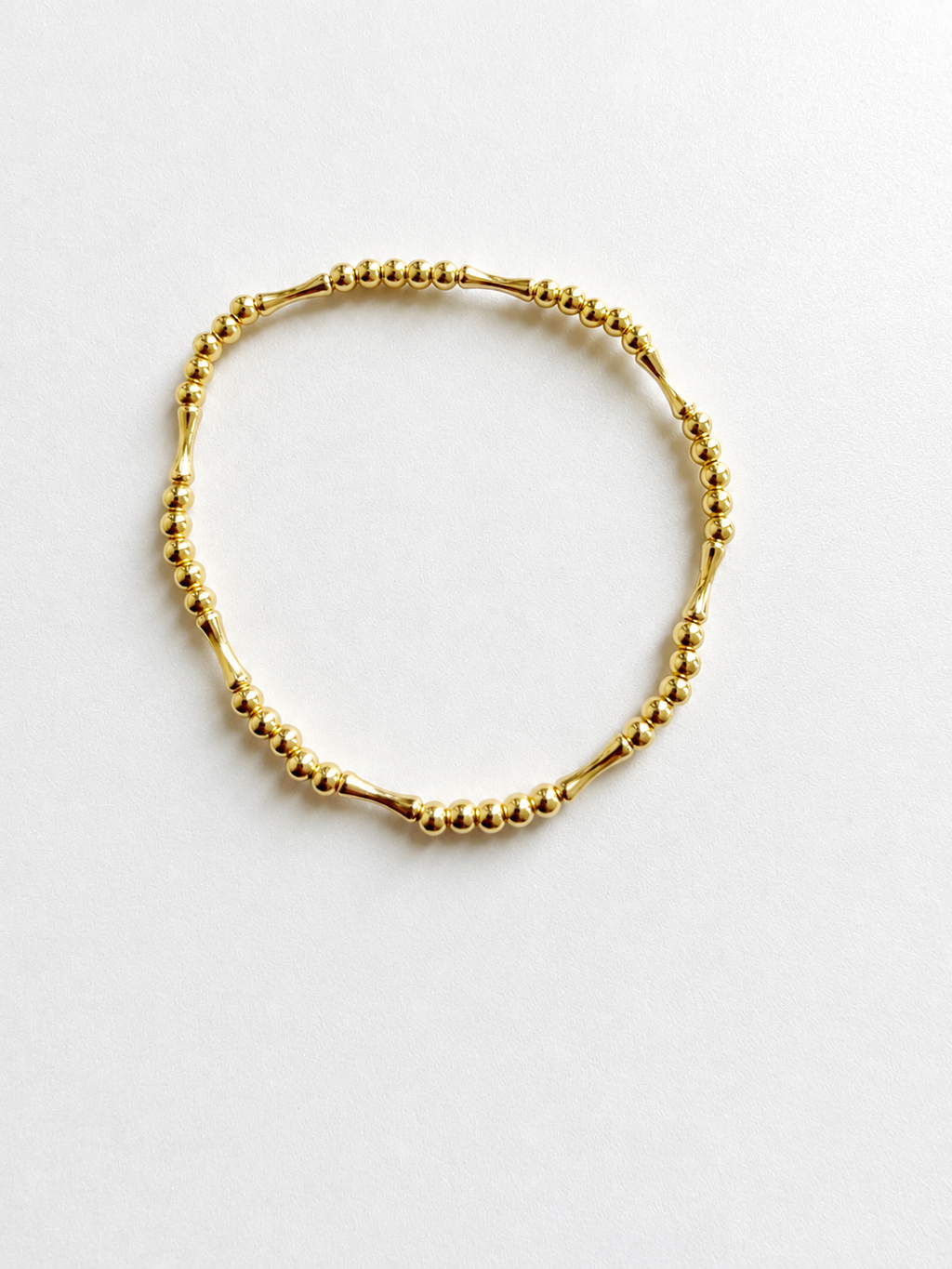 18K Solid Gold Beaded Bracelet