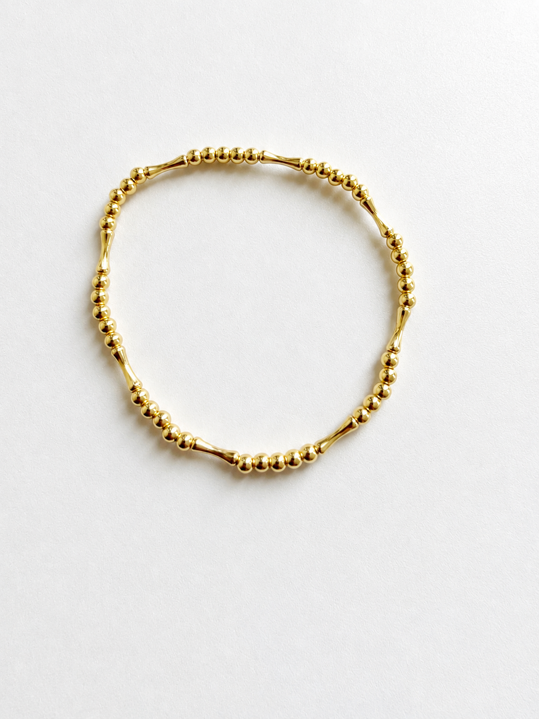 18K Solid Gold Beaded Bracelet