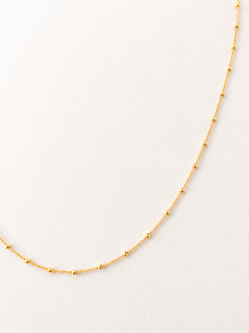 18K Solid Gold Beaded Chain