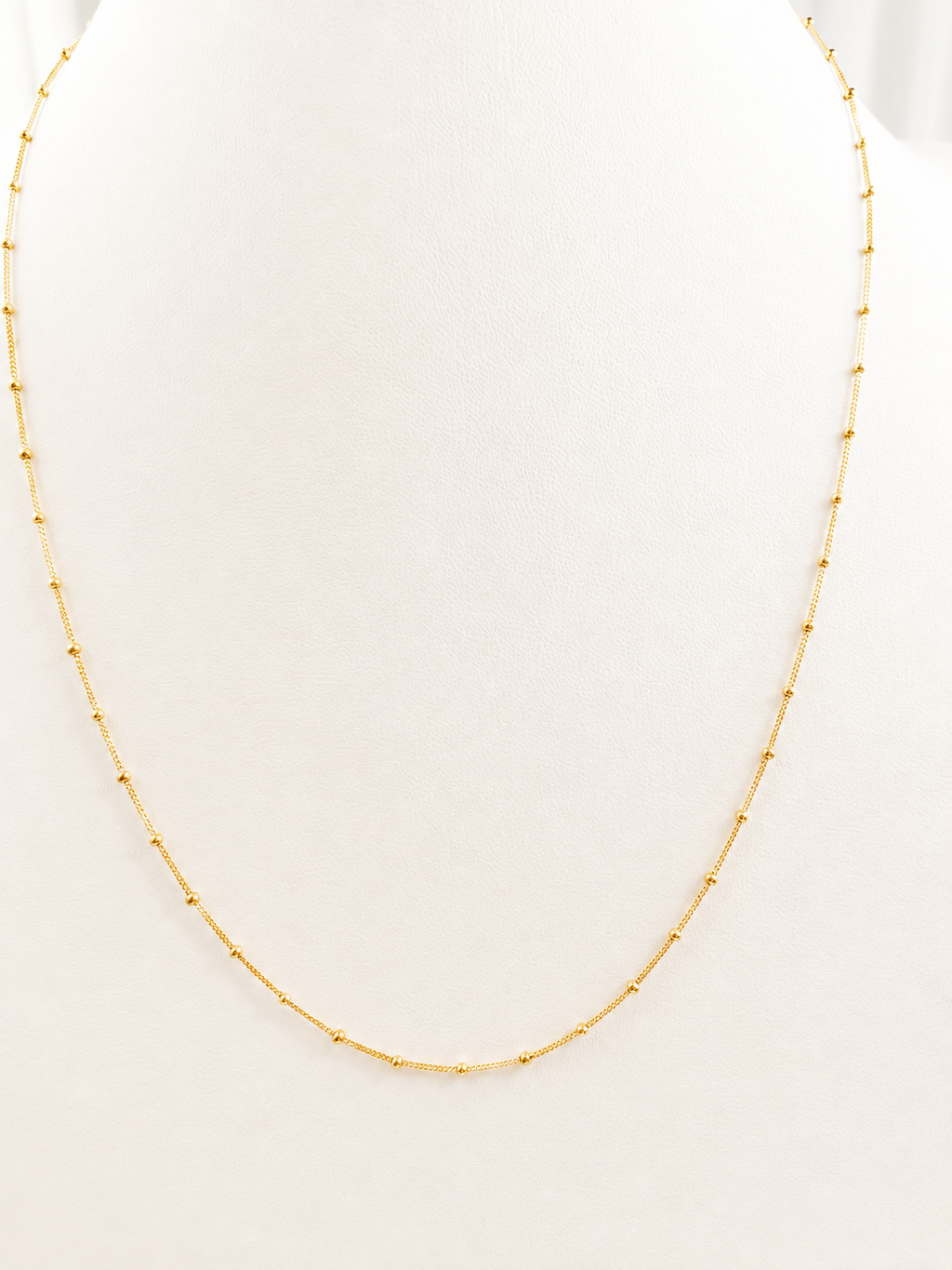 18K Solid Gold Beaded Chain