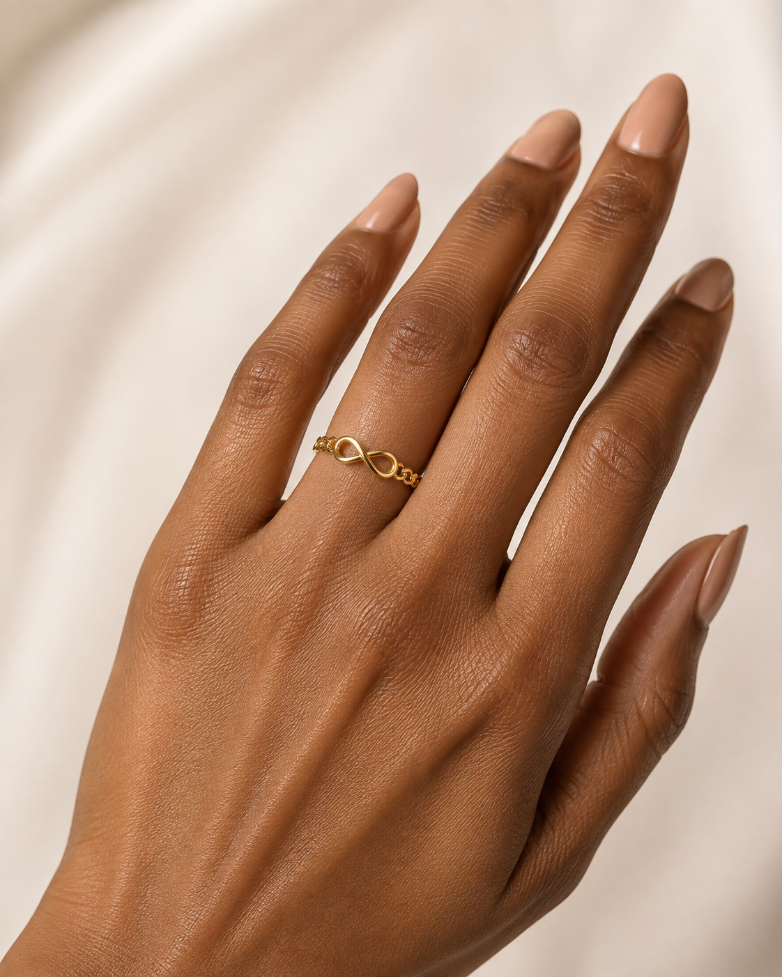 18K solid gold infinity ring