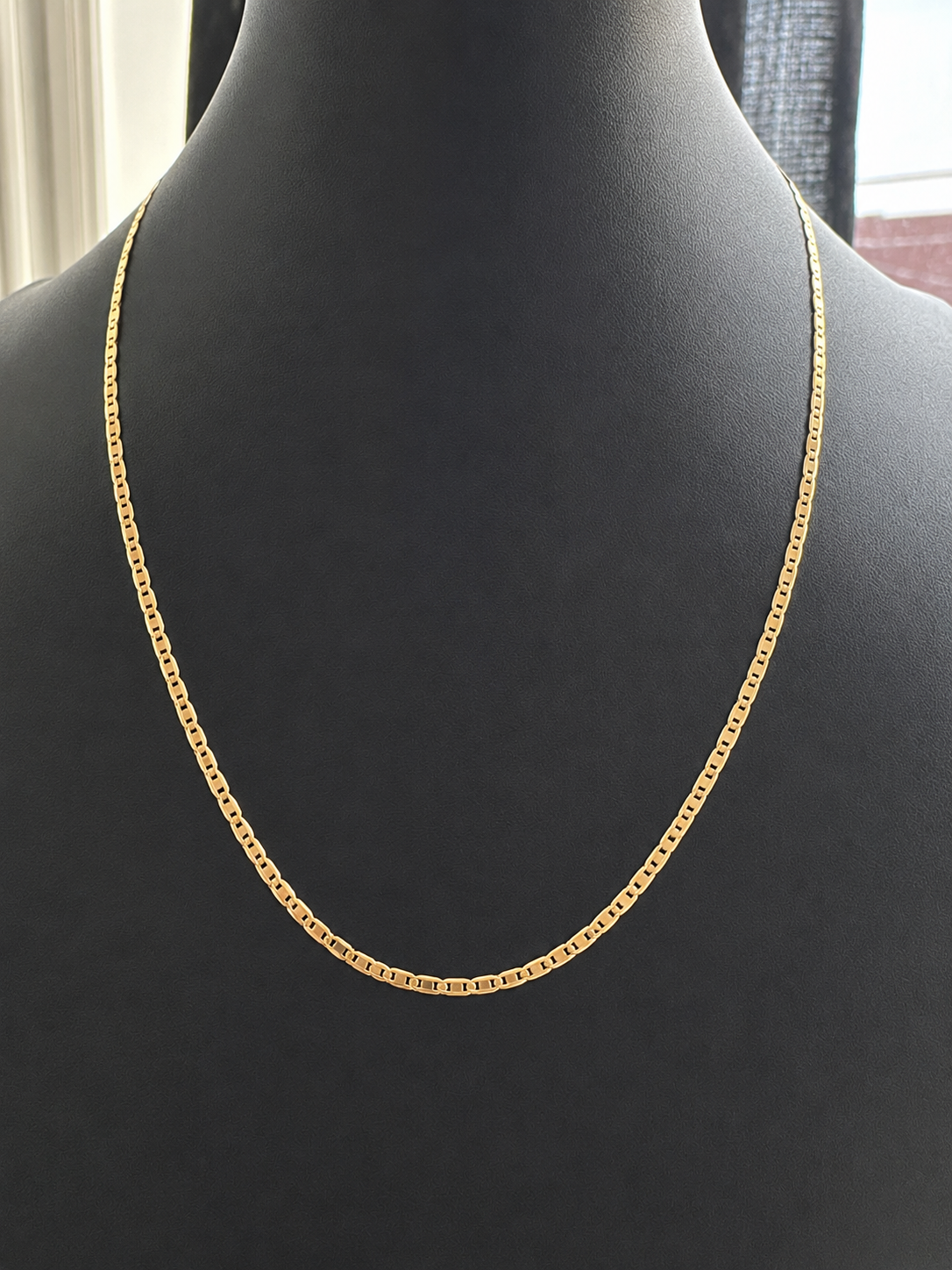 Solid Gold Mariner Chain Necklace