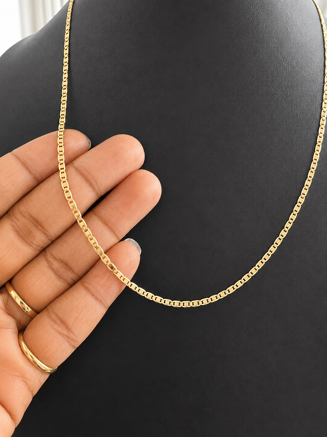 Solid Gold Mariner Chain Necklace