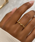 18K Solid Gold Wave Ring