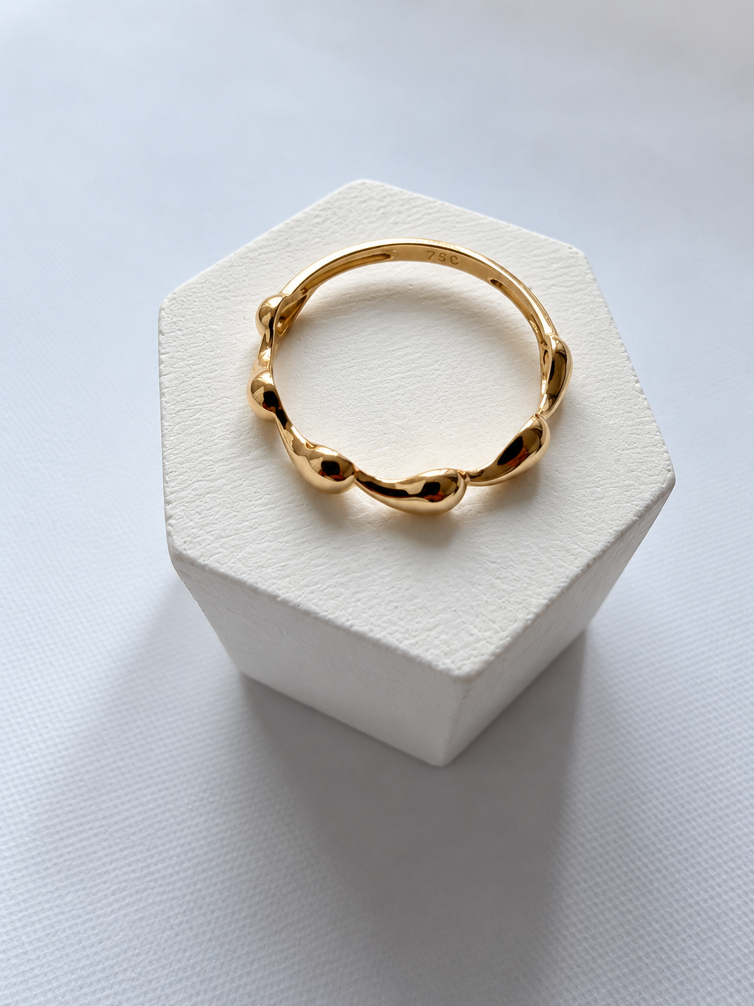 18K Solid Gold Wave Ring