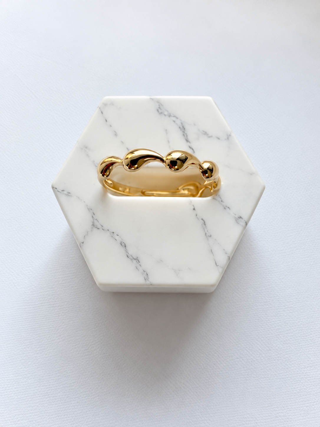 18K Solid Gold Wave Ring