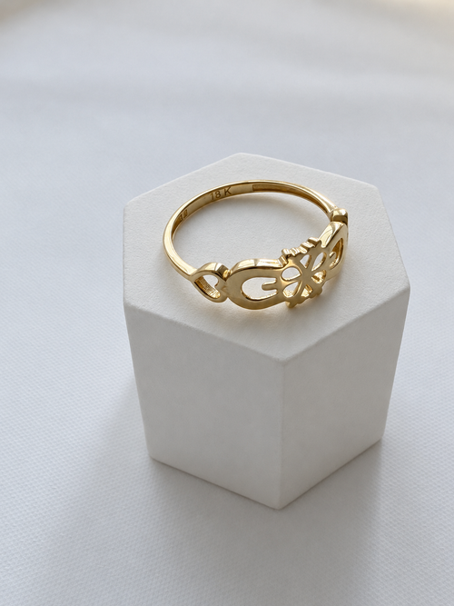 18K Solid Floral Ring