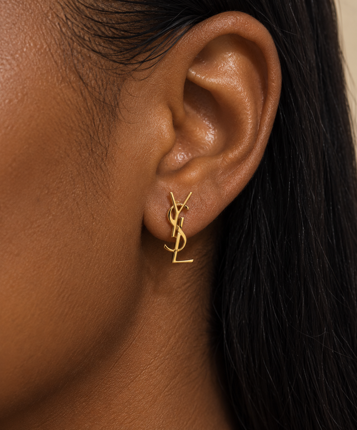 18K Solid YSL Earrings
