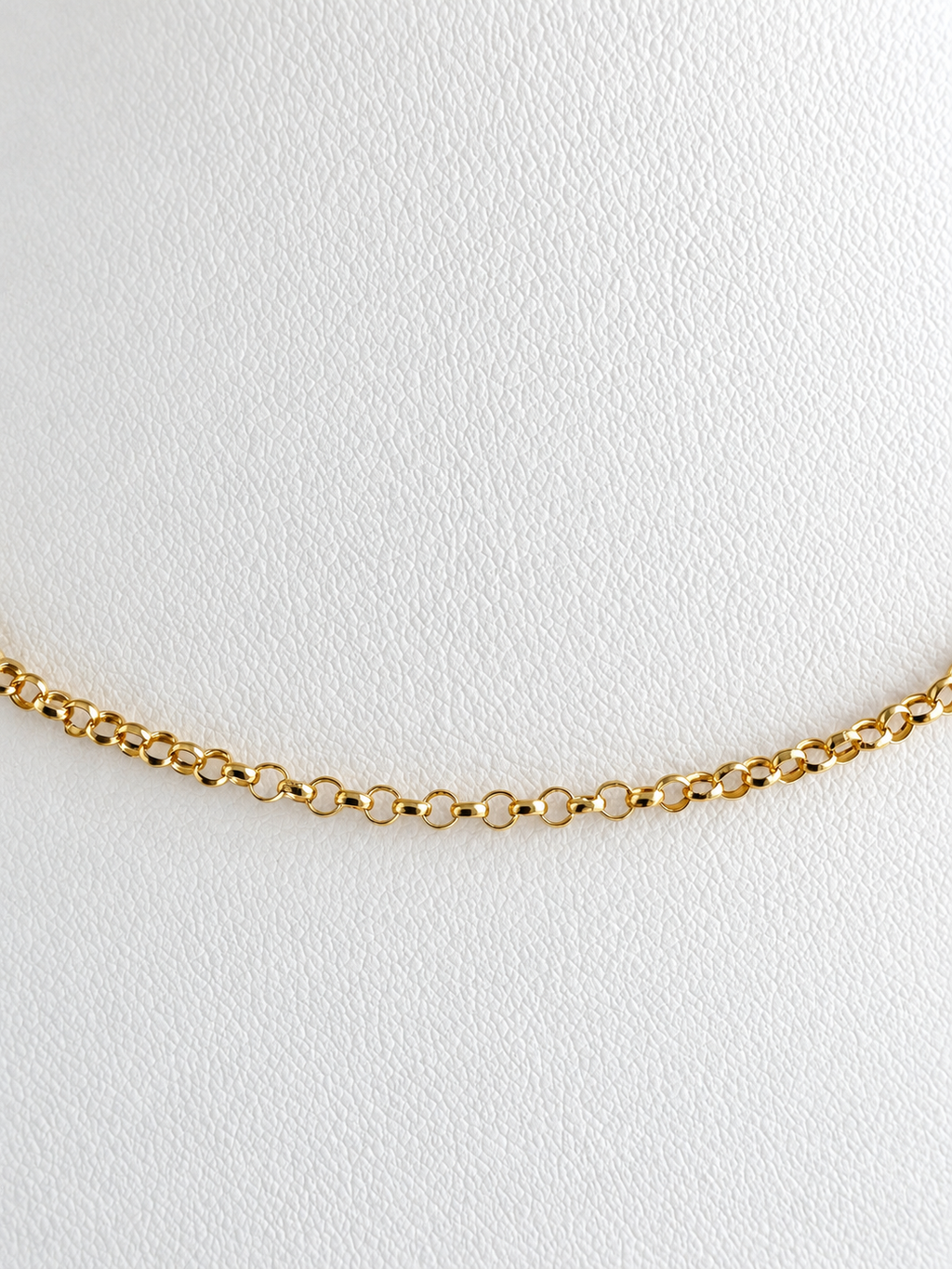 18K Solid Gold Rolo Chain Necklace