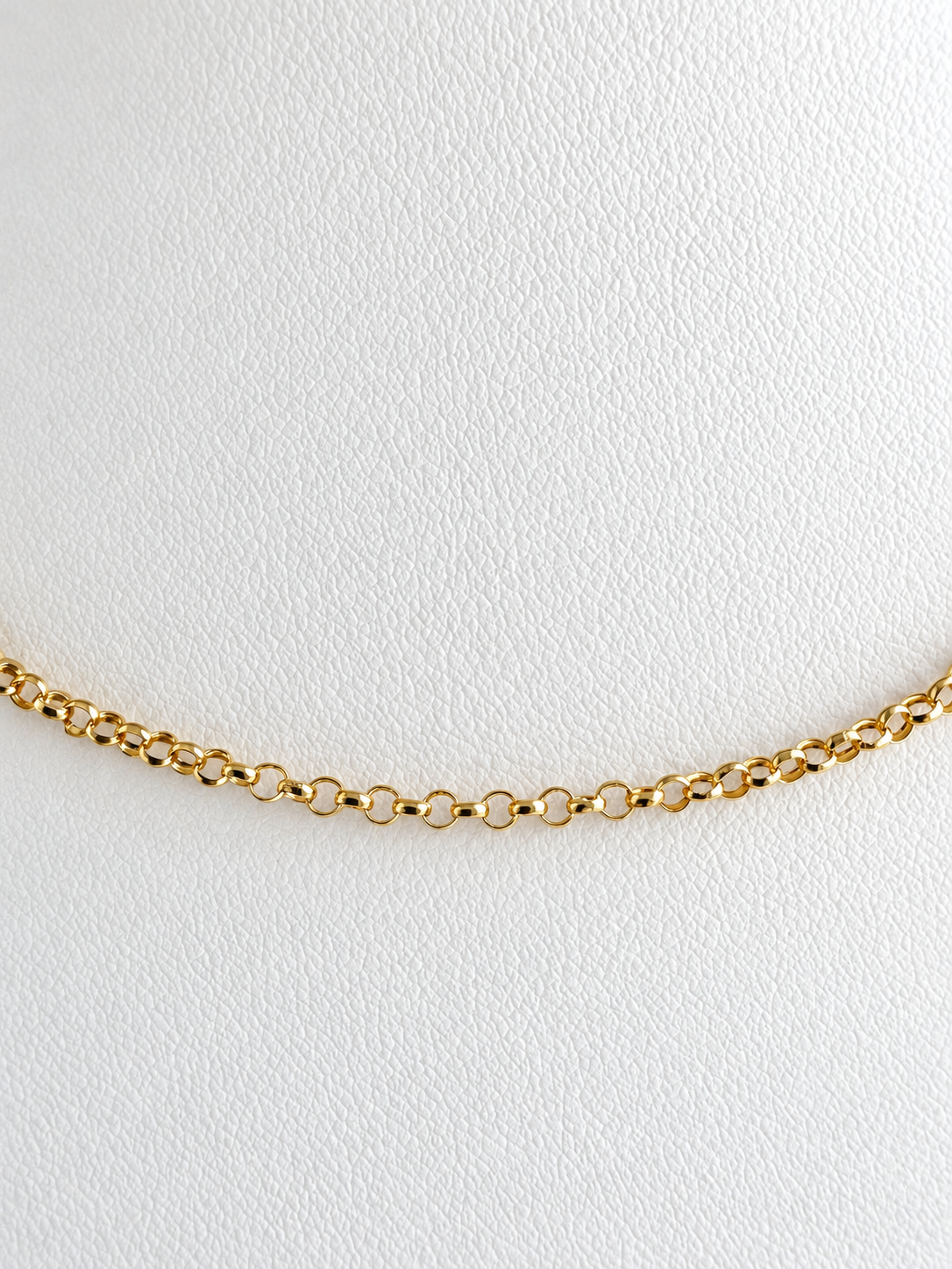 18K Solid Gold Rolo Chain Necklace