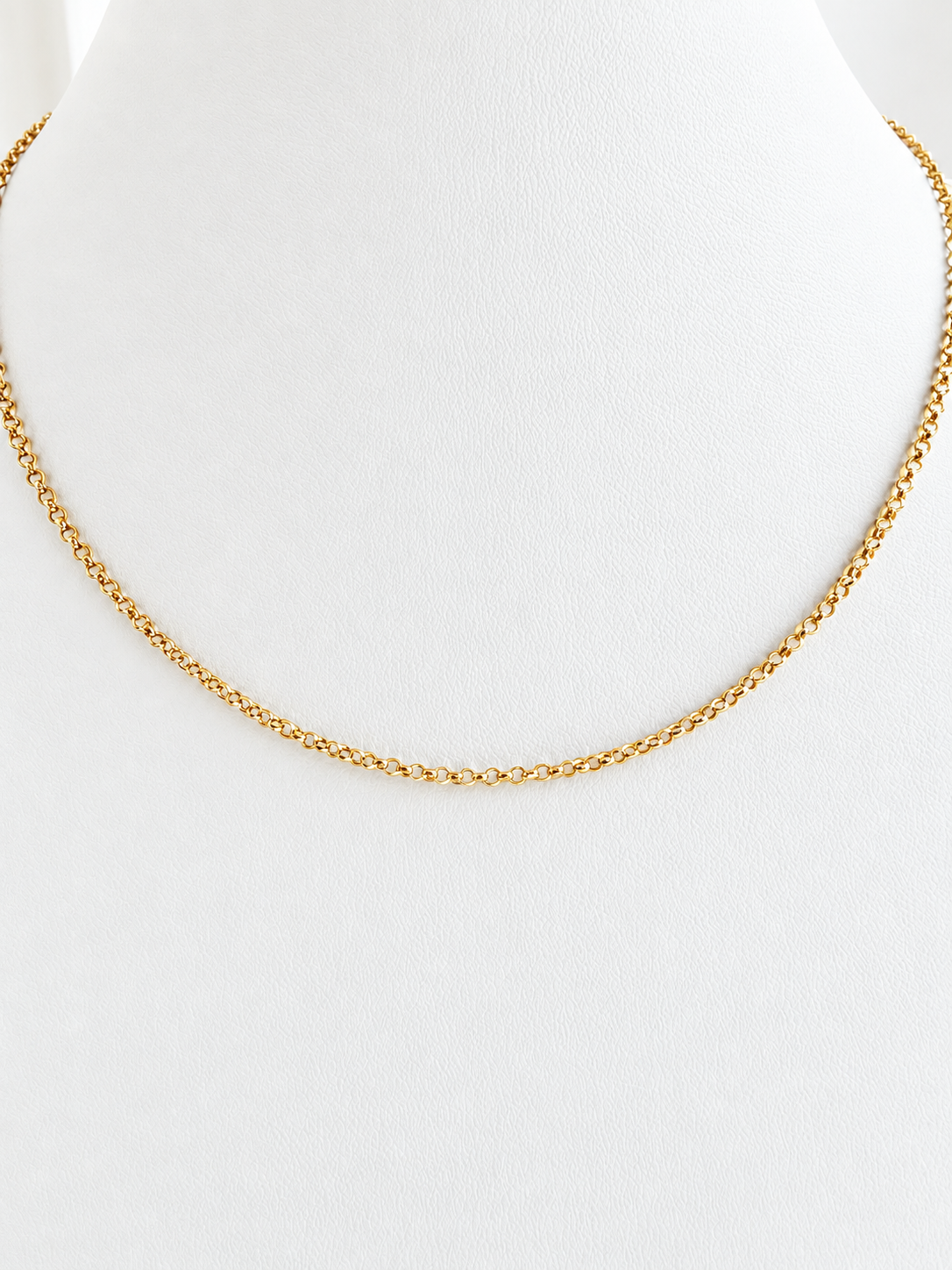 18K Solid Gold Rolo Chain Necklace