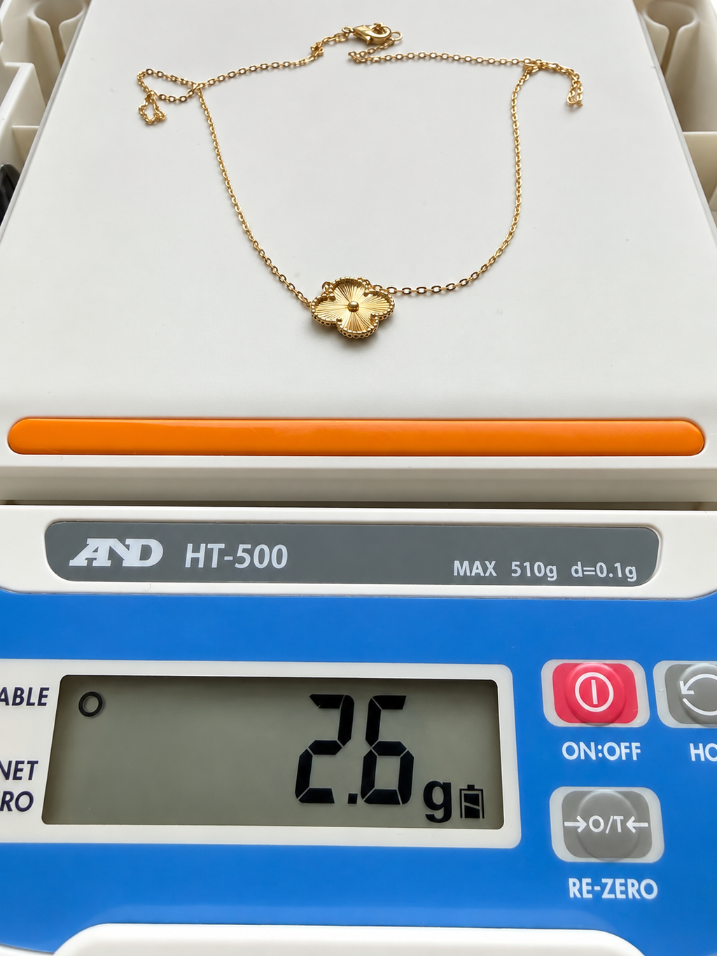 18K Solid Gold Clover Pendant Necklace