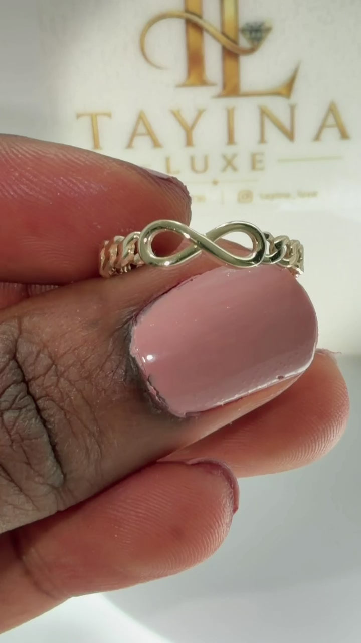 18K solid gold infinity ring