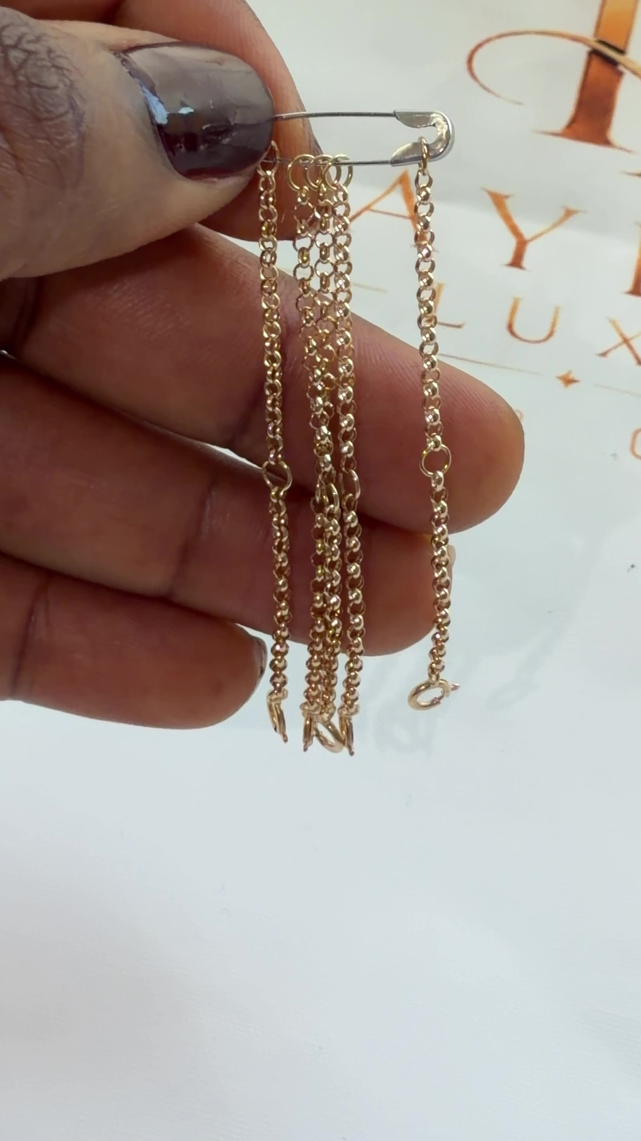 18K Solid Gold Necklace Extender