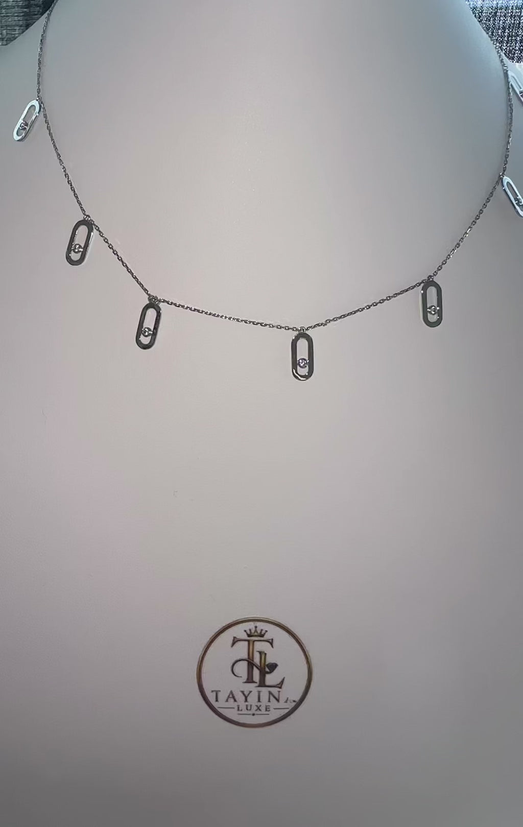 18K Solid White Gold Necklace