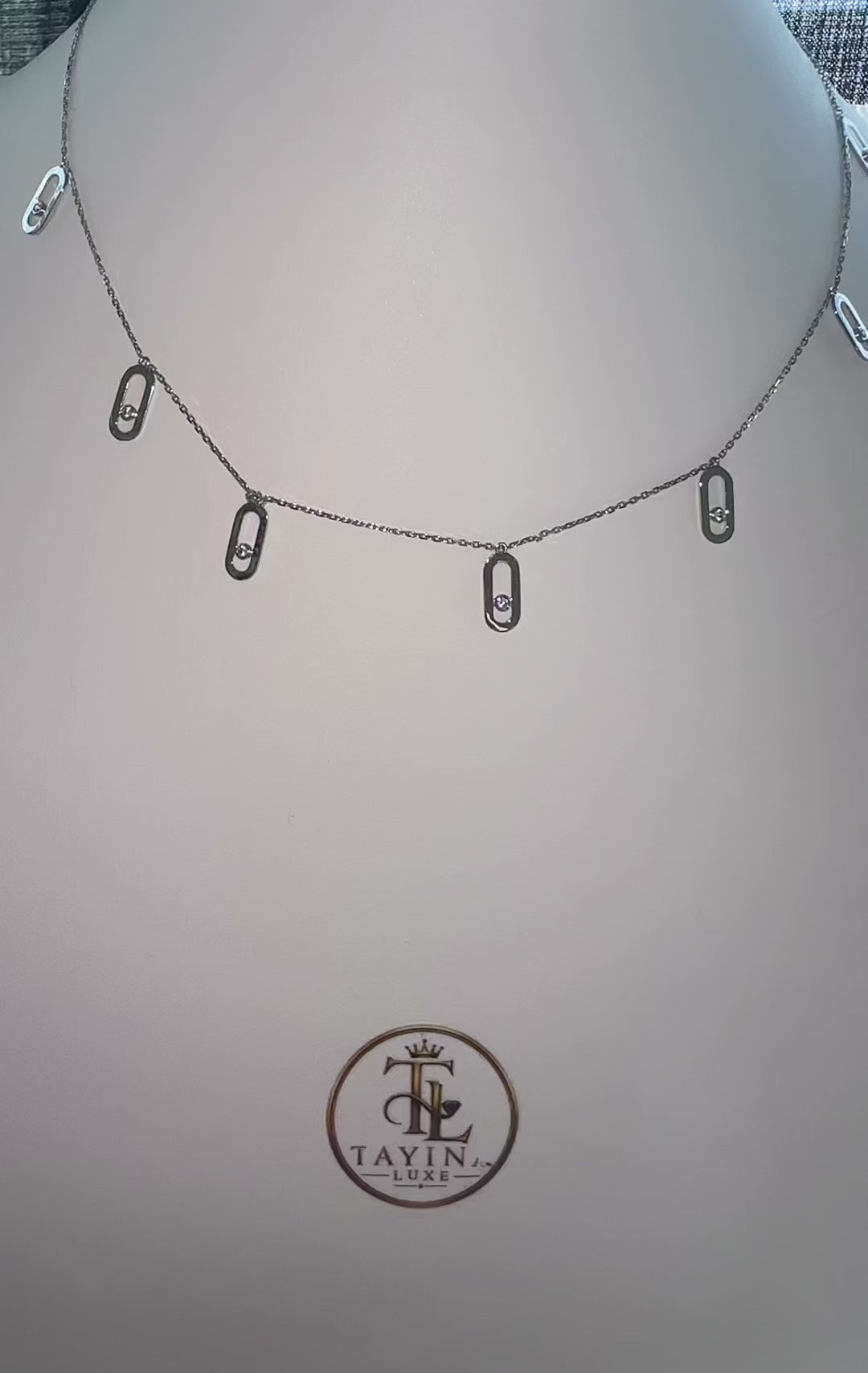 18K Solid White Gold Necklace