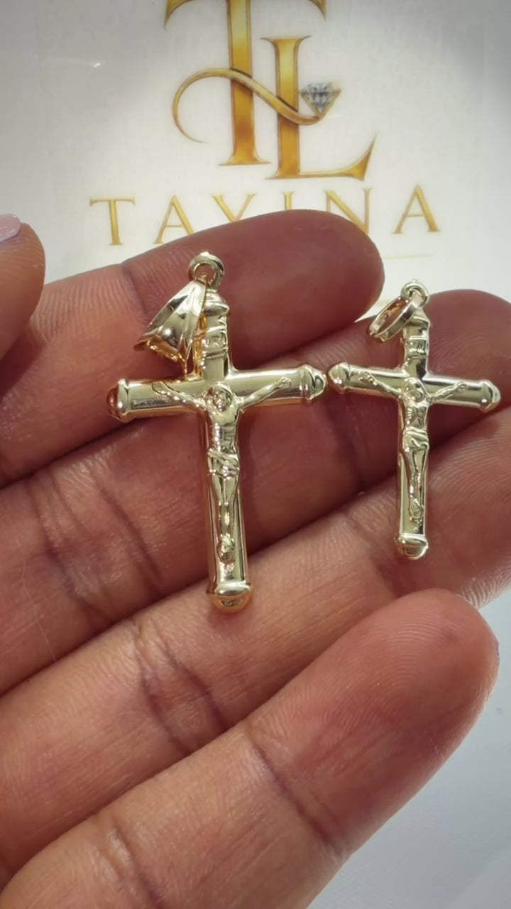 18K Solid Gold Crucifix Pendant