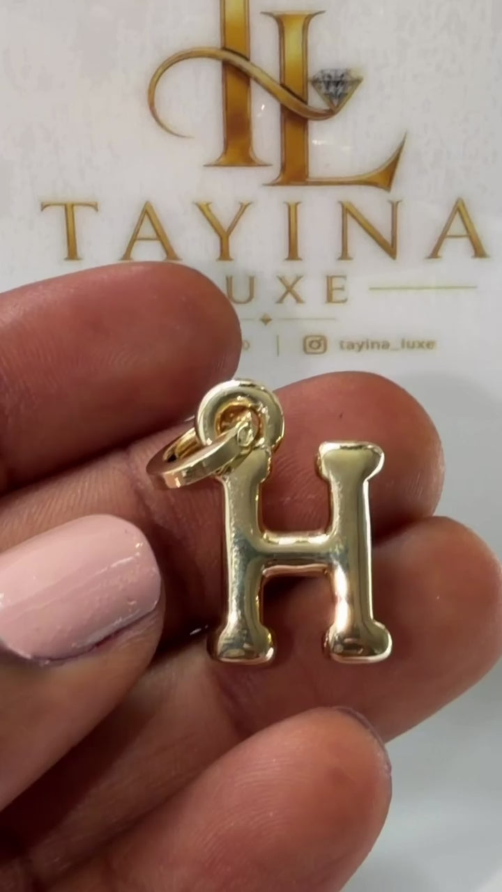 18K Solid Gold Initial “H” Pendant