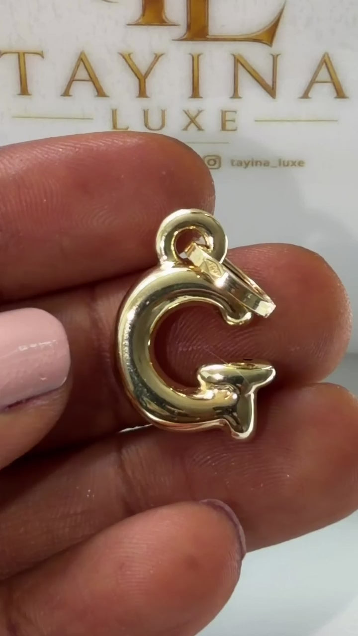 18K Solid Gold Letter G Pendant